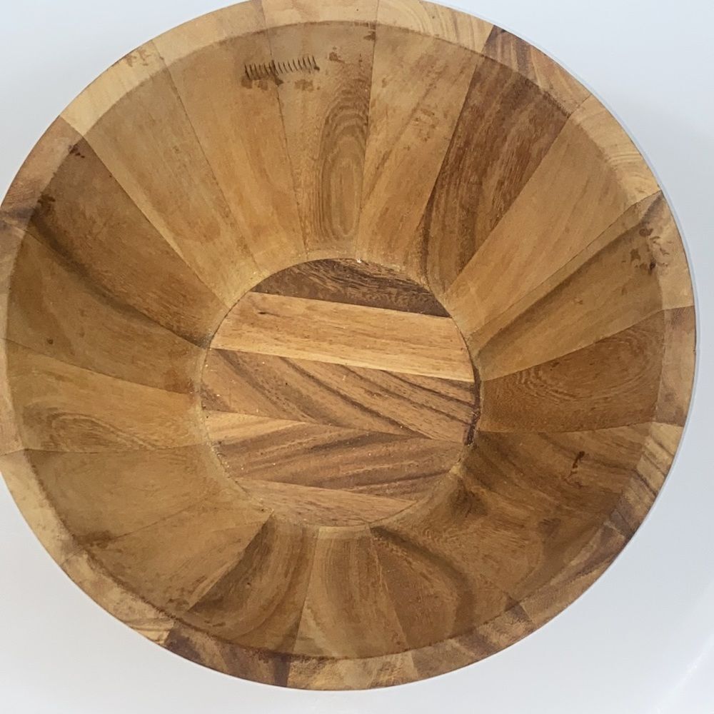 Handmade Wooden Big Bowl Utensil Holder